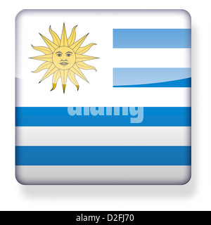 Drapeau de l'Uruguay comme une icône de l'application. Chemin de détourage inclus. Banque D'Images