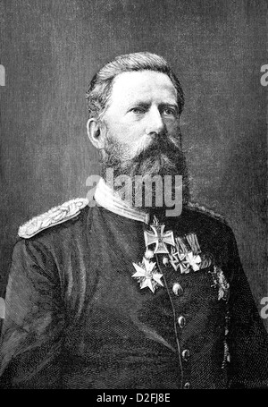 Friedrich III, Frédéric III de Prusse, 1831-1888, l'empereur allemand et roi de Prusse, commandant de la guerre franco-prussienne de 1870- Banque D'Images