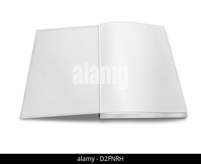 Close up d'un livre blanc en blanc sur fond blanc avec clipping path Banque D'Images