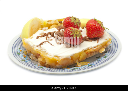 Gâteau aux pommes et fraises Banque D'Images