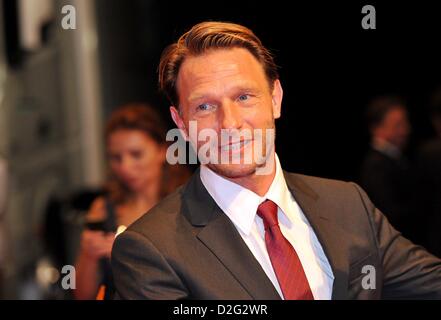 Genève, Suisse. 22 janvier 2013. L'acteur allemand Thomas Kretschmann assiste au dîner de nuit course de la CBI à Genève.La montre suisse manufactur a célébré son nouveau Ingenieur collection, ainsi que l'partnershipwith la Mercedes AMG Petronas Formula One Team. Photo : Frank May/photo alliance/ Alamy Live News Banque D'Images