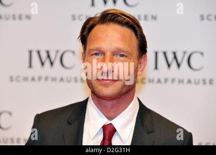 Genève, Suisse. 22 janvier 2013. L'acteur allemand Thomas Kretschmann assiste au dîner de nuit course de la CBI à Genève.La montre suisse manufactur a célébré son nouveau Ingenieur collection, ainsi que l'partnershipwith la Mercedes AMG Petronas Formula One Team. Photo : Frank May/photo alliance/ Alamy Live News Banque D'Images