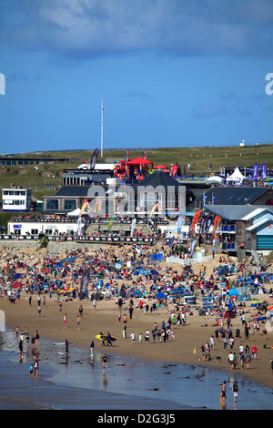 Plage de surf de Fistral Newquay, Cornwall County ; ville ; Angleterre ; UK Banque D'Images