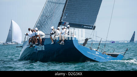 Key West, Floride, USA. 21 janvier 2013. Azzurra en action au cours de la première journée à la Quantum Key West Race Week Key West, Floride, USA. © Action Plus de Sports / Alamy Live News Banque D'Images