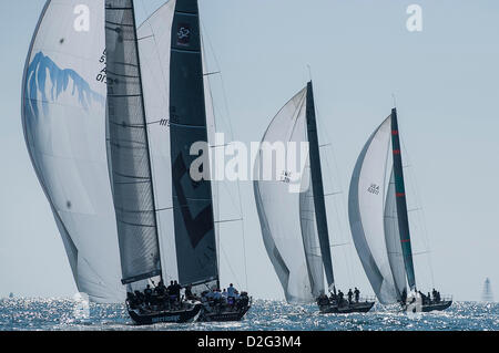 Key West, Floride, USA. 21 janvier 2013. Super Series 52 dans l'action de la flotte au cours de la première journée à la Quantum Key West Race Week Key West, Floride, USA. © Action Plus de Sports / Alamy Live News Banque D'Images