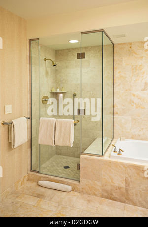 Salle de bains de luxe dans une chambre d'hôtel Wynn à Las Vegas. Banque D'Images