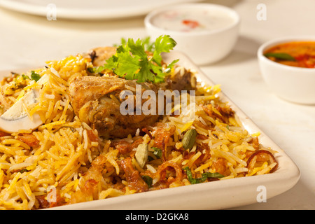 Sex délicieux biryani de poulet. Banque D'Images