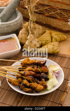 Les aliments traditionnels malais satay Banque D'Images