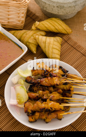 Les aliments traditionnels malais satay Banque D'Images