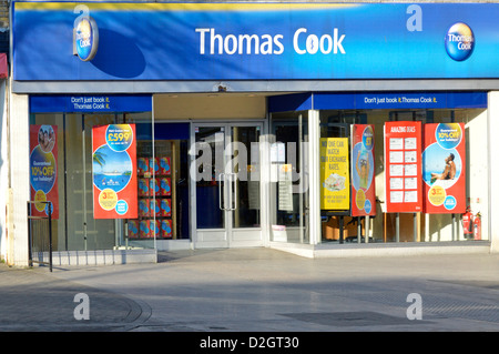 Agence de voyage Thomas Cook shop magasin fenêtre avant Banque D'Images