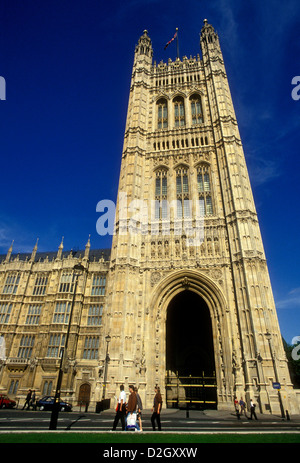 La tour Victoria, chambres du Parlement, le Palais de Westminster, Londres, Angleterre, Grande-Bretagne, Royaume-Uni, Europe Banque D'Images