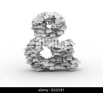 Maked alphabet à partir de feuilles de papier dans la pile Banque D'Images