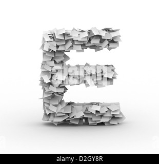 Maked alphabet à partir de feuilles de papier dans la pile Banque D'Images