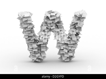 Maked alphabet à partir de feuilles de papier dans la pile Banque D'Images