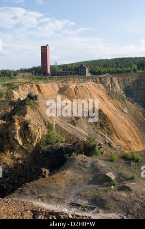 La mine de cuivre de Falun en Suède à ciel ouvert l'industrie minière mines à grande montagne de cuivre de Falun au Patrimoine Mondial de l'UNESCO Municipalité en Da Banque D'Images