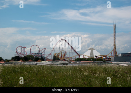 Roller Coaster à Fantasy Island Linconshire coast Banque D'Images