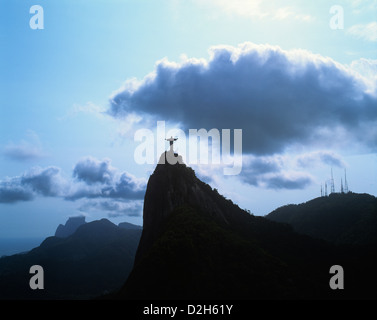 Brasil, Rio de Janeiro, Christ Rédempteur sur la montagne du Corcovado Banque D'Images