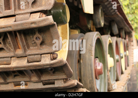 Close up of Indian Army Tank chain Banque D'Images