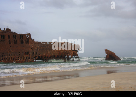 Naufrage de la Santa Maria, un navire espagnol qui a fait naufrage en 1968 sur l'île de Boa Vista, Cap Vert Banque D'Images