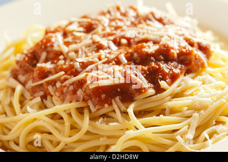 Spaghetti avec sauce à la viande style américain Banque D'Images