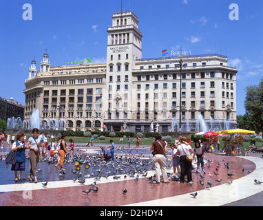 La Plaça de Catalunya (Place de Catalogne), de l'Eixample, Barcelone, Province de Barcelone, Catalogne, Espagne Banque D'Images