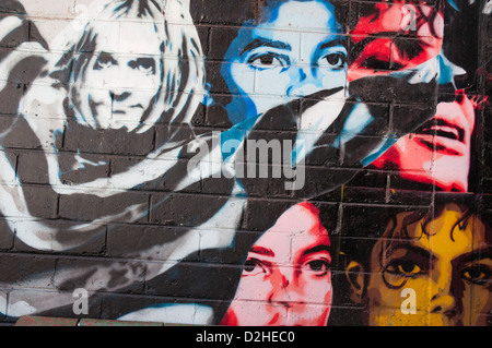 Michael Jackson au pochoir les images dans l'art de rue à Melbourne Banque D'Images