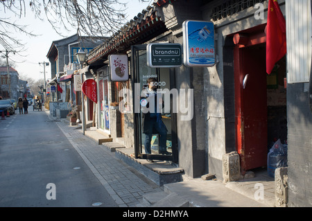 Wudaoying Hutong - Certains appellent cela la prochaine Nanluoguxiang alley à Beijing, Chine. 26-Jan-2013 Banque D'Images