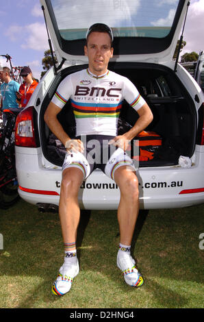 Le 25 janvier 2013. Tanunda, Australie. Philippe Gilbert avant la quatrième étape.Action Plus Sport Images/Alamy live news. Banque D'Images