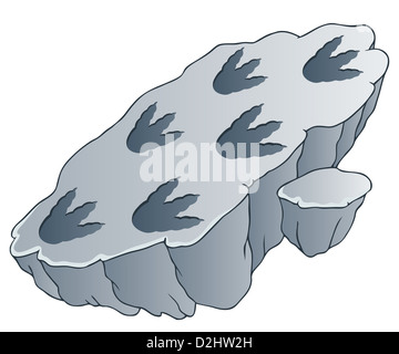 Rock avec empreintes de dinosaures - photo illustration. Banque D'Images