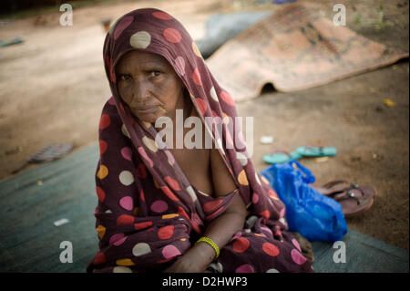 Les réfugiés de la partie nord du Mali dans un camp au Burkina Faso en juin 2012 Banque D'Images