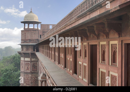 Vue extérieure du Fort Rouge, Agra, Uttar Pradesh, Inde Banque D'Images