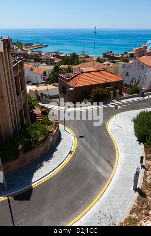 Vue de haut d'une rue de Tarragone, en Catalogne, Espagne Banque D'Images