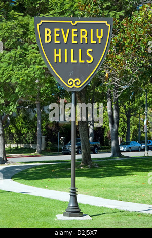 Beverly Hills Los Angeles sign in close-up view Banque D'Images