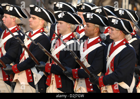 La 3e Régiment d'infanterie, la vieille garde, en mars Pennsylvania Avenue pendant la première parade d'inauguration présidentielle de Barack Obama à Washington, DC Le 20 janvier 2009. Banque D'Images