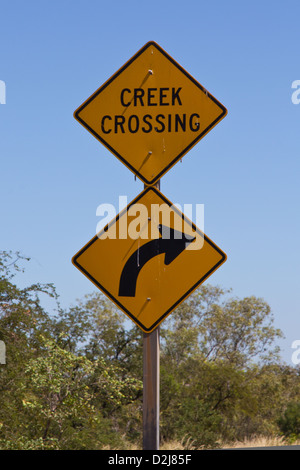 Creek Crossing Sign Banque D'Images