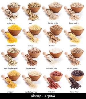 Collection de gruau isolées en fond blanc Banque D'Images