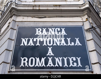 Oradea, Roumanie, le logo de la Banque nationale de Roumanie Banque D'Images