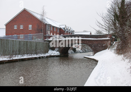 Grand Union Canal en hiver, Warwick, Royaume-Uni Banque D'Images