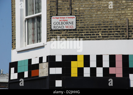 Façade dans Golborne Road,. London W10, UK Banque D'Images