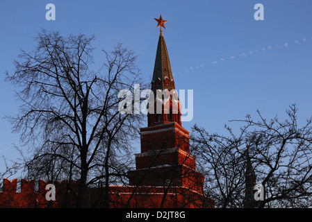 Tour Borovitskaya de Kremlin de Moscou Banque D'Images