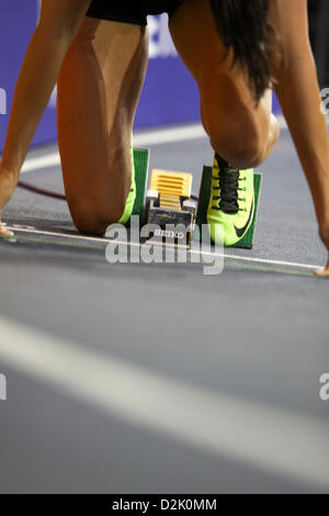 Glasgow, Royaume-Uni. 26 janvier, 2013. 400m femmes - au début de l'Athlétisme britannique Glasgow International Match Unis Arena Banque D'Images