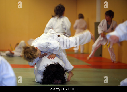 Berlin, Allemagne, enfants dans un cours de judo Banque D'Images