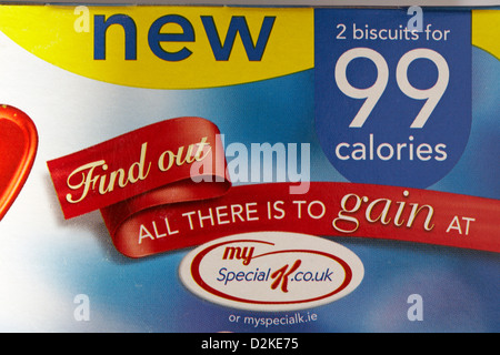 Nouveau 2 biscuits pour 99 calories sur fort de biscuit Special K de Kellogg's instants blueberry - découvrez tout ce qu'il y a à gagner à my Special K Banque D'Images