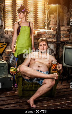 La vie de famille. Mari et femme portrait. Banque D'Images