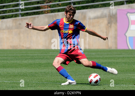 Barcelone, Espagne - 15 MAI : Sergio Ayala joue avec F.C Barcelona youth team contre SC Las Palmas le 15 mai 2011. Banque D'Images