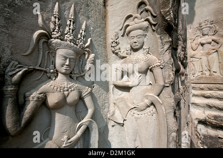 Apsaras (danseuses célestes). Angkor Wat. Cambodge Banque D'Images