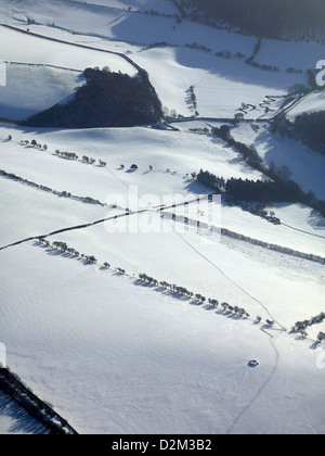 Couvert de neige gelé la Grande-Bretagne, hiver 2013, à l'Ouest le Shropshire, Angleterre Banque D'Images