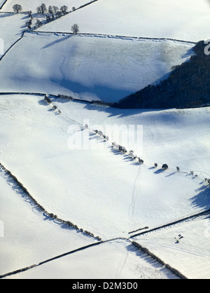 Couvert de neige gelé la Grande-Bretagne, hiver 2013, à l'Ouest le Shropshire, Angleterre Banque D'Images