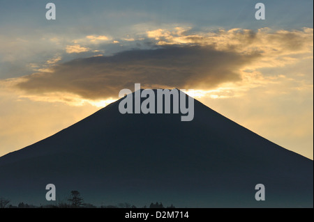 L'aube sur le sommet du Mont Fuji de l'Asagiri Highlands, Japon Banque D'Images