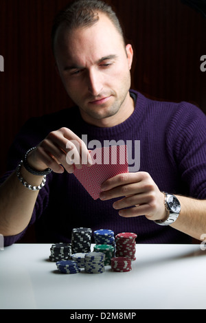 joueur de poker Banque D'Images